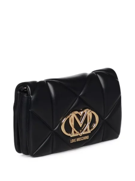 Prošiven torbica Love Moschino s autogramom crna