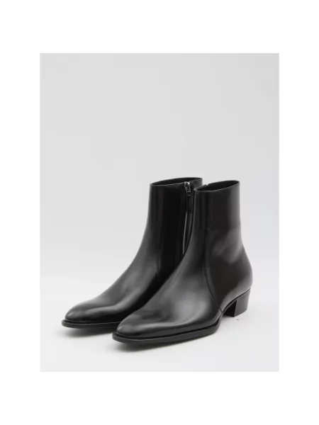 Botki Saint Laurent skórzane czarne