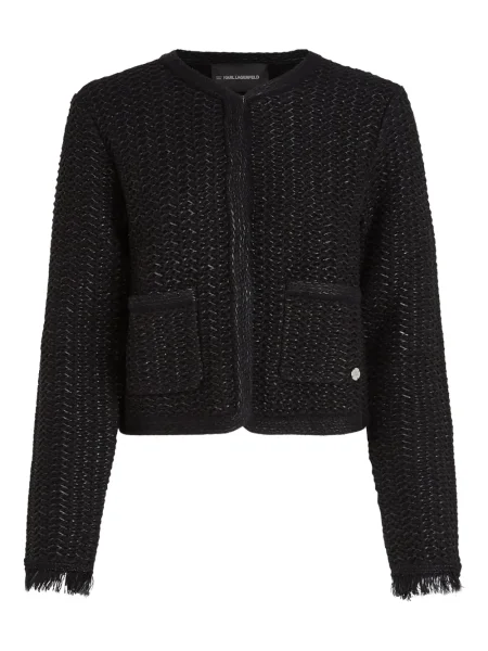 Geacă Karl Lagerfeld din tweed negru