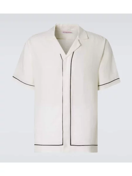 Lanena srajca Orlebar Brown bela