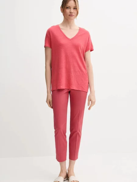 Льняна футболка United Colors of Benetton червоний