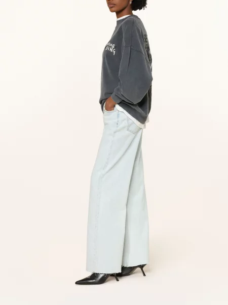 Anine Bing Džíny S Širokými Nohavicemi Lewis lucid blue washed blue modré