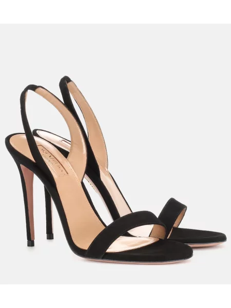 Sandale Aquazzura din piele de căprioară negru