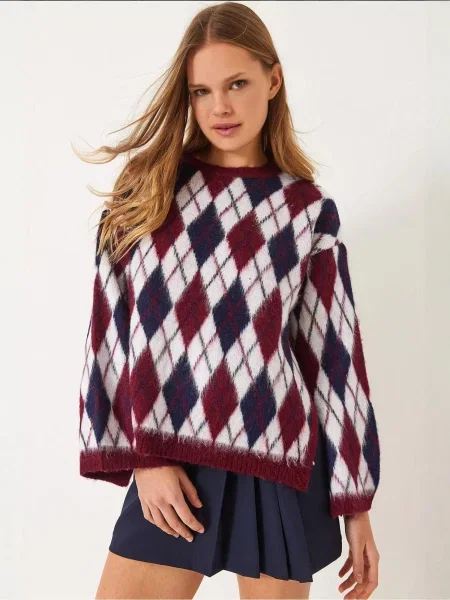 Bianco Lucci Pulover Pullover burgund