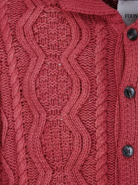 Cardigan Found tricotate roșu