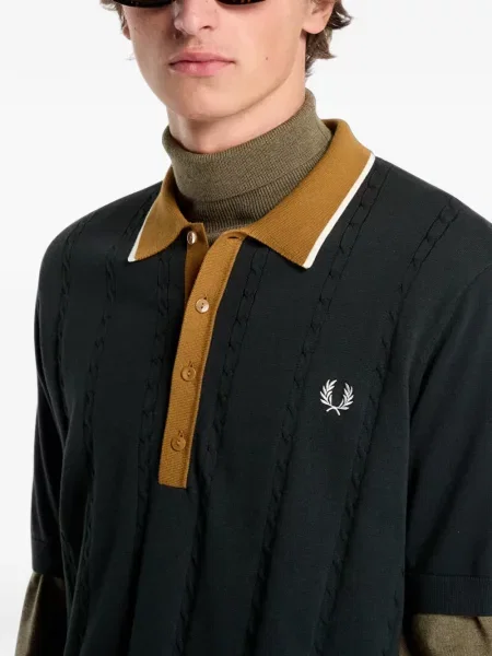 Kötött pólóing Fred Perry zöld