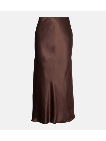 Fustă Dorothee Schumacher din satin maro