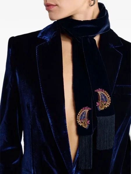 Fular Etro cu model paisley albastru