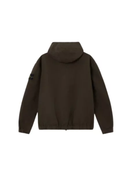 Kurtka Stone Island z kapturem z kamieniami brązowa