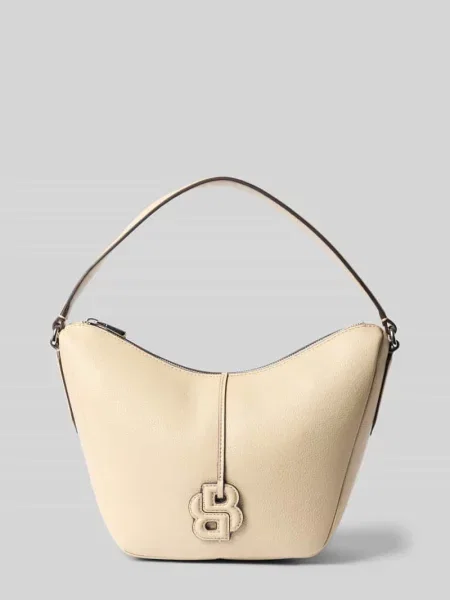 Torebka do ręki w imitacji skóry model ANETT SM HOBO' Boss beżowa