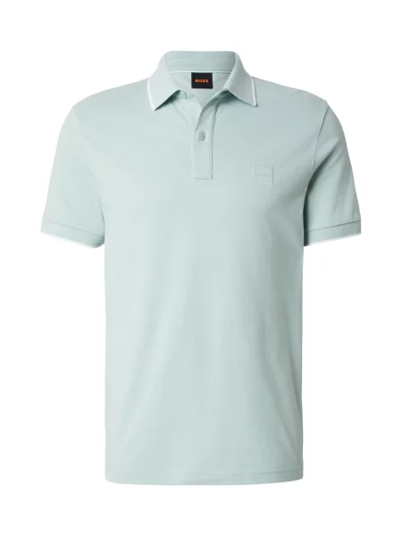 BOSS Tricou polo Passertip Turcoaz alb