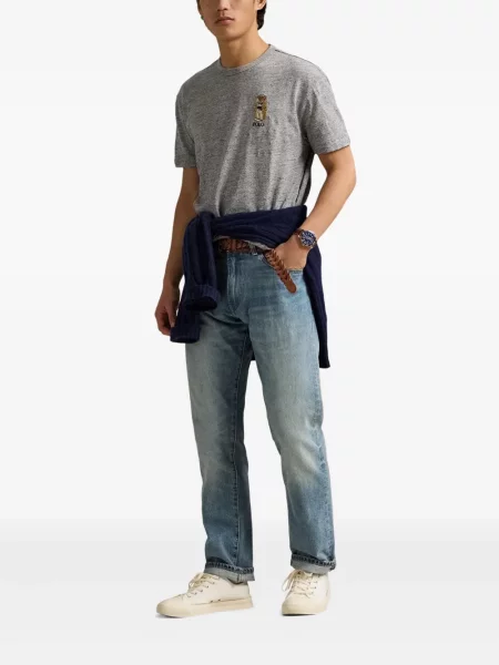 Карирана поло тениска Polo Ralph Lauren с принт поплин бяло