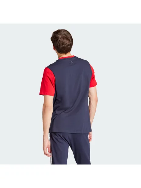 Koszulka z krótkim rękawem adidas Essentials Single Big Logo w kolorze niebiesko-czerwono-białym XS niebieska