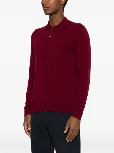 Gulerat lung tricou polo Drumohr roșu