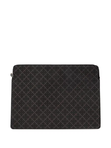 Geantă pentru laptop By Malene Birger cu imagine cu imprimeu geometric maro