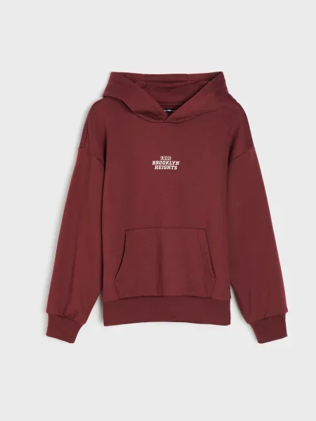 Sinsay Mikina s bavlnou burgundy