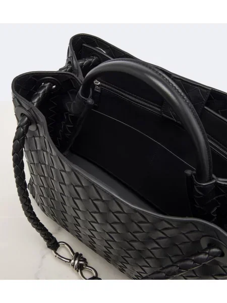 Kožený top Bottega Veneta čierna