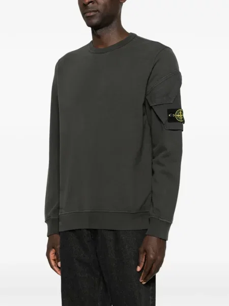 Hanorac Stone Island cu strasuri cu buzunare aplicate gri