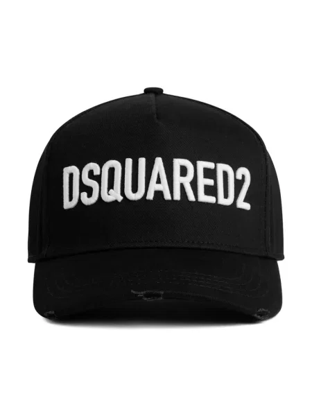Czapka z daszkiem Dsquared2 z logo w miejskim stylu czarna