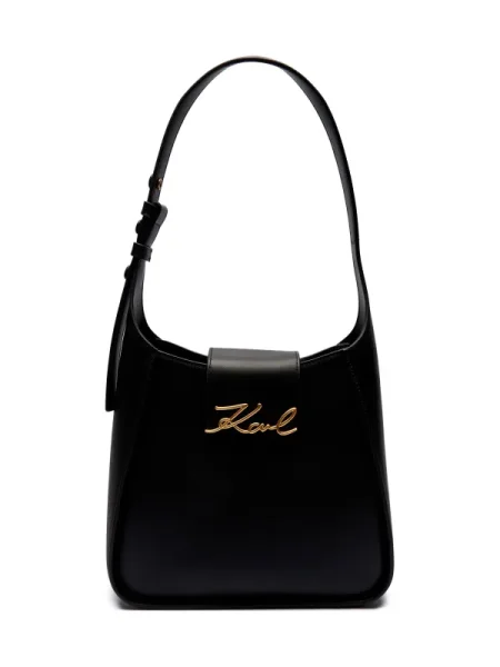 Geanta de piele Karl Lagerfeld K/Signature negru