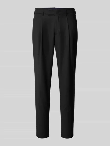 Spodnie materiałowe o kroju slim fit z dodatkiem wełny G1920 czarne