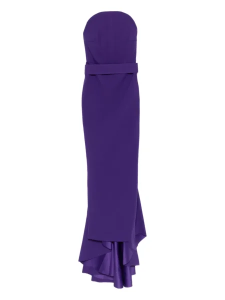 Maksi sukienka maxi Solace London bez ramiączek garniturowa fioletowa