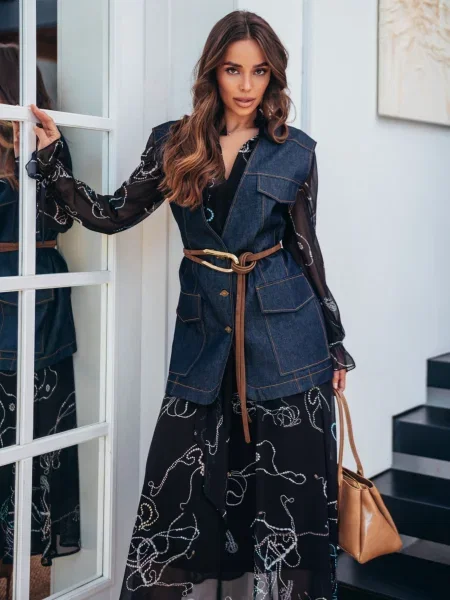 Жилет Dressa темно-синій бавовна/поліестер/еластан синій