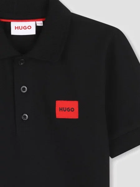 Детское поло Hugo черное