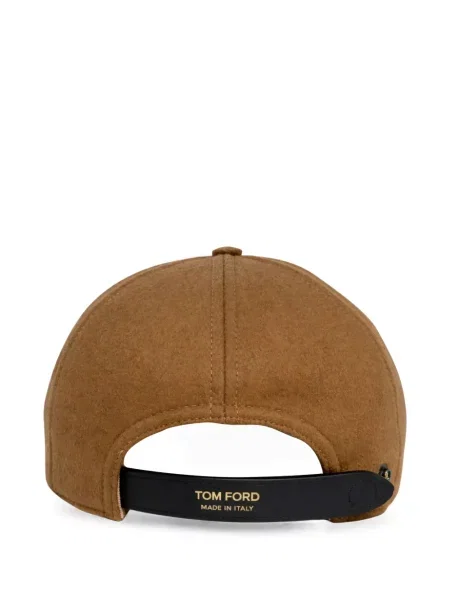 Șapcă Tom Ford cu broderie maro