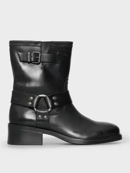 Кожаные байкерские ботинки Tommy Jeans черные