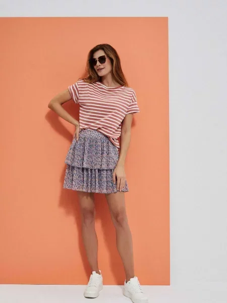 Fusta mini Marisse cu volane alb