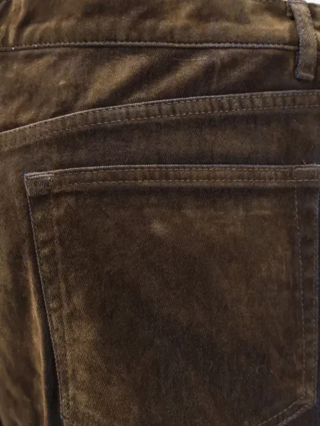 Pantaloni Tonywack de catifea maro