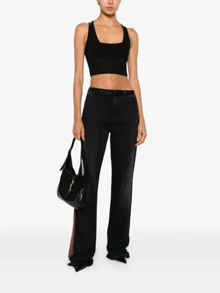 Blugi cu picior larg Gucci cu dungi negru