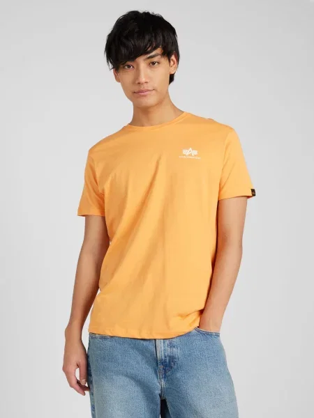 Pánske tričko Alpha Industries Basic Small Logo tangerine oranžová