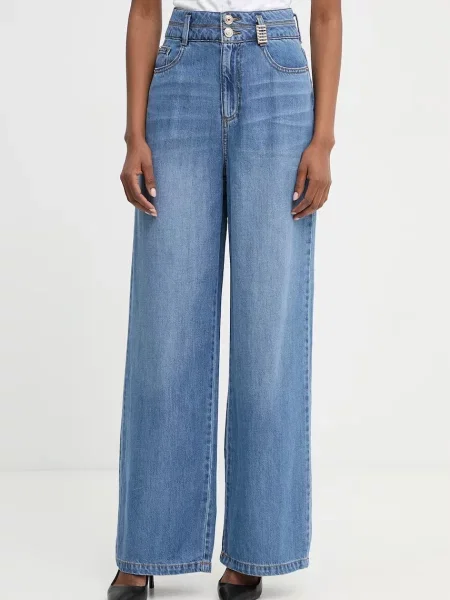 Morgan blugi wide leg pentru femei PILOFI albastru