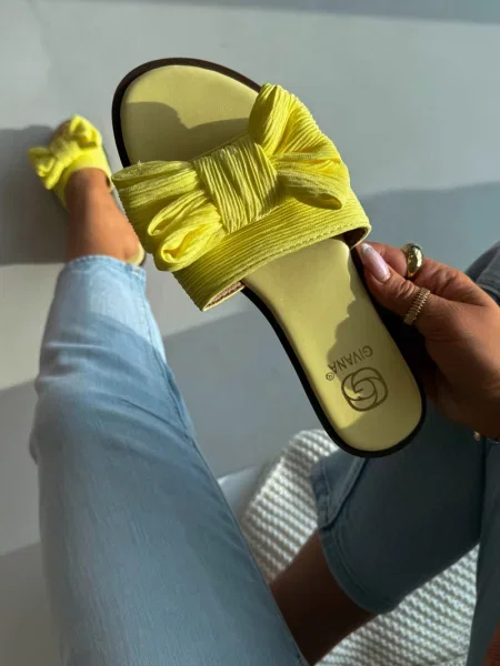 Чехли Boto с панделка жълто