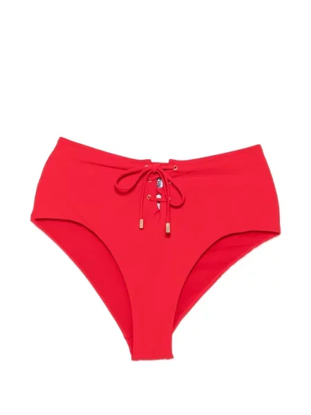 Bikini Moschino cu șireturi din dantelă roșu