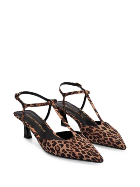 Pantofi cu toc Stuart Weitzman cu imagine cu model leopard maro
