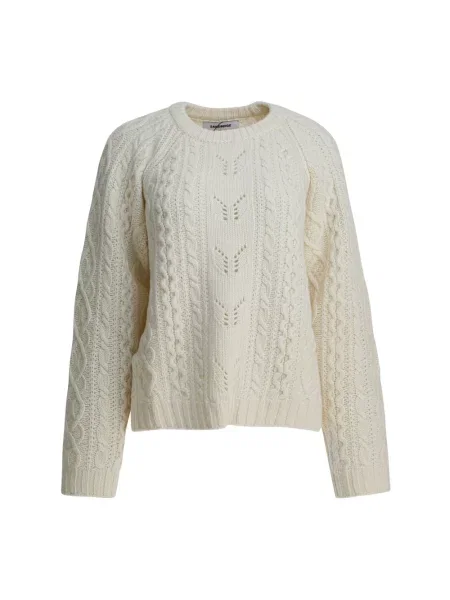 Sweter Sandbeige wełniany biały