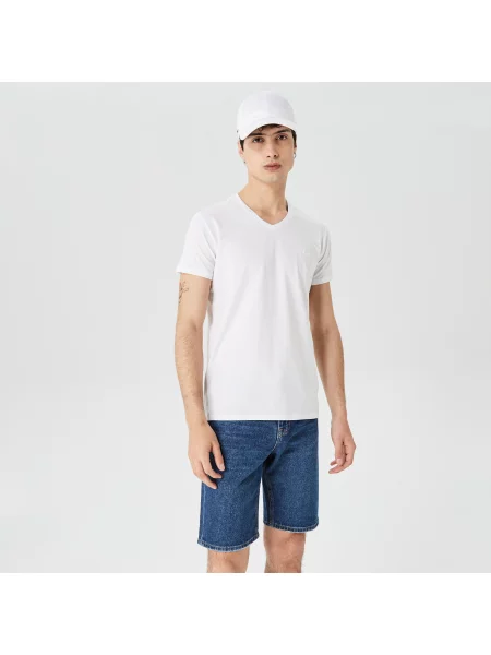 Lacoste футболка з V-вирізом біла