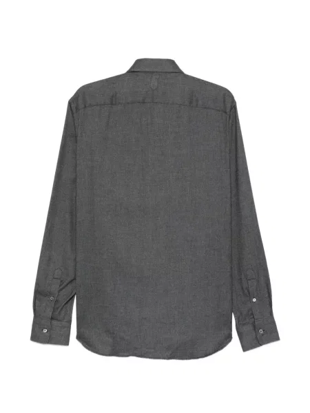 Cămașă Canali cu model herringbone gri