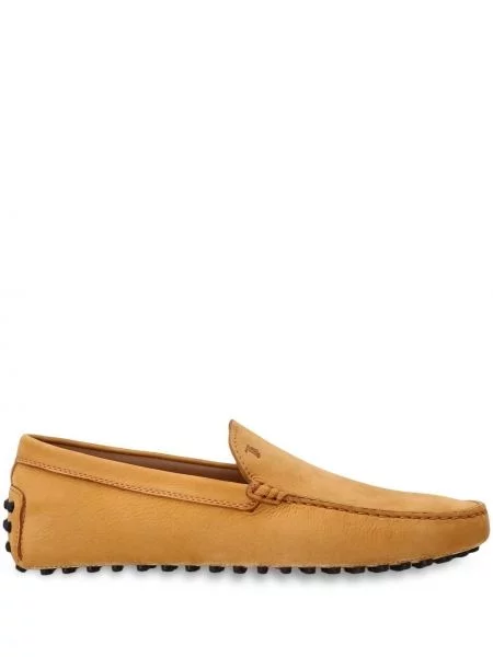 Pantofi loafer Tod's din piele slip-on galben