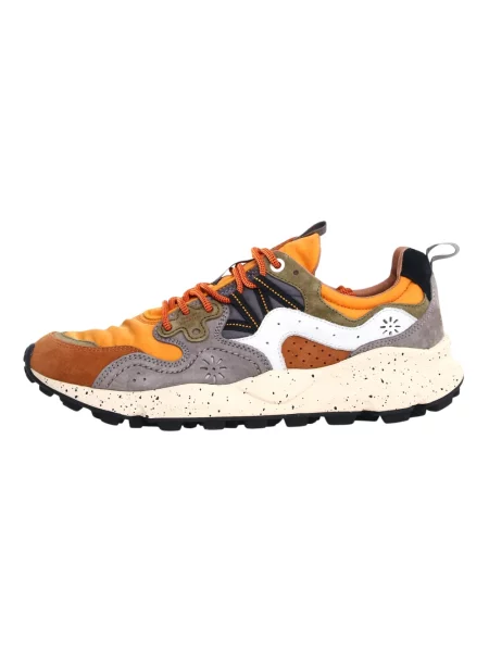 Sneakersy Flower Mountain zamszowe w kwiatki pomarańczowe