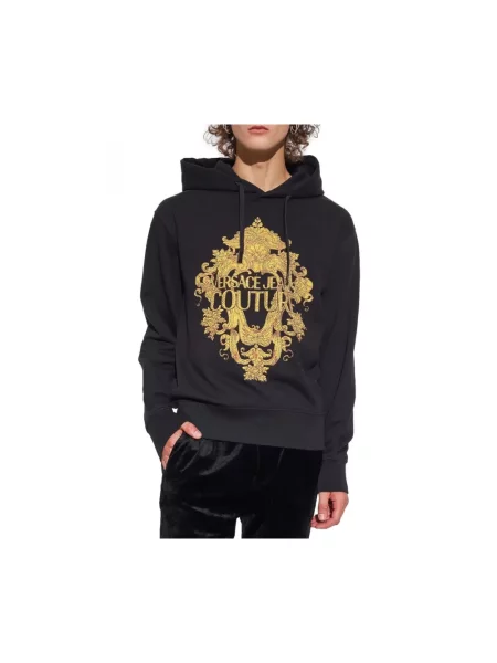 Bluza z kapturem Versace Jeans Couture z kapturem czarna