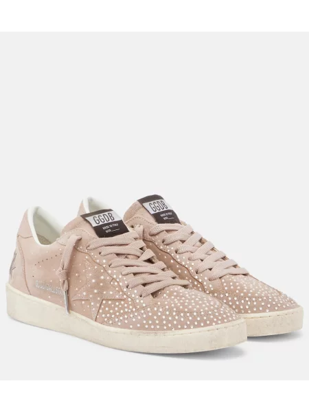 Sneakerși Golden Goose Ball Star din piele de căprioară roz