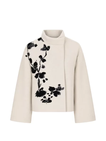 Geacă Psophia cu model floral cu imagine alb