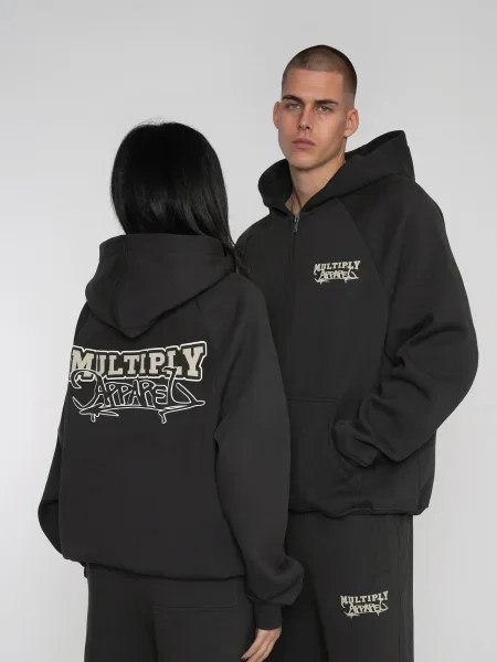 Multiply Apparel Hanorac Scholar kitt / negru alb