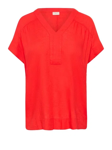 KAFFE CURVE Bluza KCmille oranžno rdeča