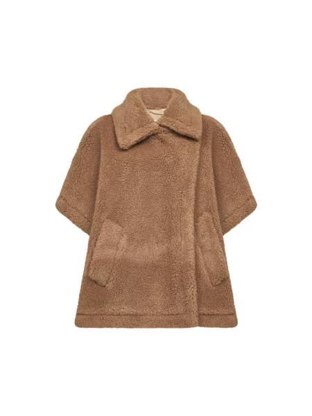 Max Mara Peleryna Tebe Z Wełną Z Wielbłąda beige brązowy
