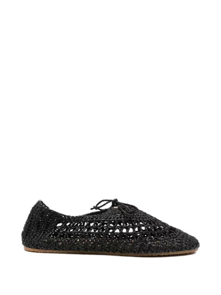 Pantofi Superga cu șireturi din dantelă negru
